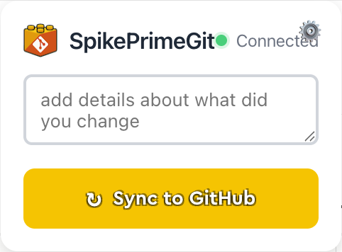 SpikePrimeGit sync interface in SPIKE Prime